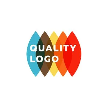 Colored flat semicircle style, quality mark logo Stock Illustration