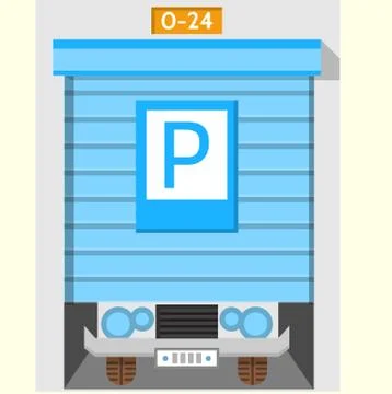 Colored flat vector icon for parking gate Stock Illustration