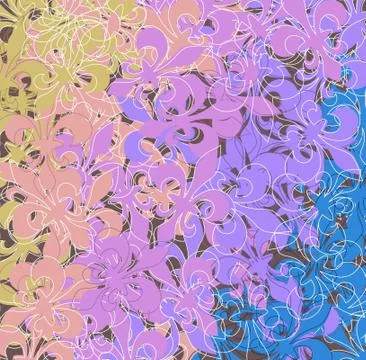 Colored fleur de lis pattern Stock Illustration
