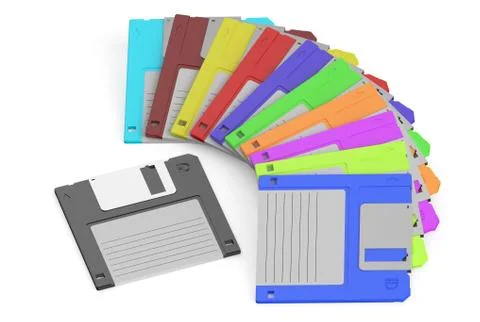 Colored floppy disks Stock Illustration