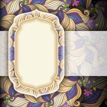 Colored Floral Template with Place for Text Stock Illustration