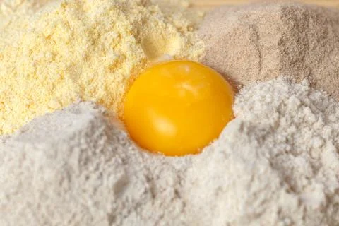 Colored flour with egg Stock Photos