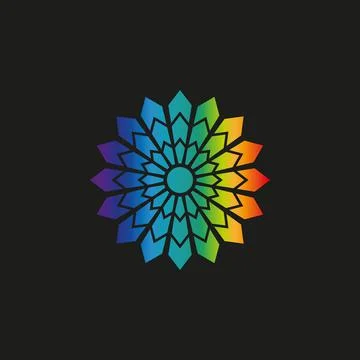Colored flower motif vector design Stock Illustration