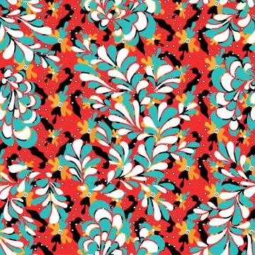 Colored flower petals seamless pattern Stock Illustration