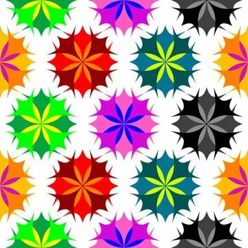 Colored flowers seamless pattern colored flowers seamless pattern, vector ... Foto stock
