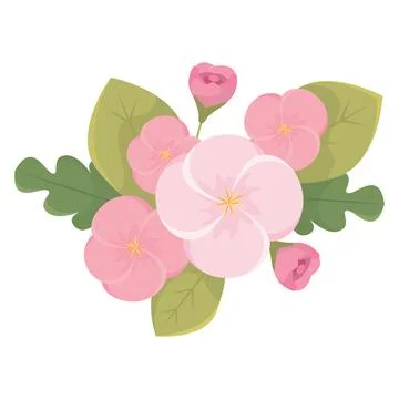 Colored flowers Spring season Vector Stock Illustration