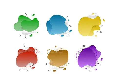 Colored fluid elements for minimal banner, logo, and etc. Set of abstract geo Ilustración de archivo