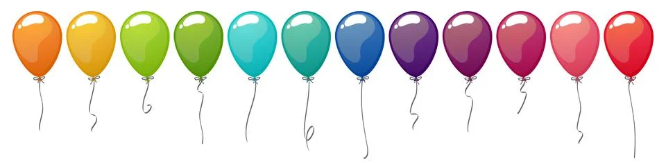 Colored flying balloons collection Stock Illustration