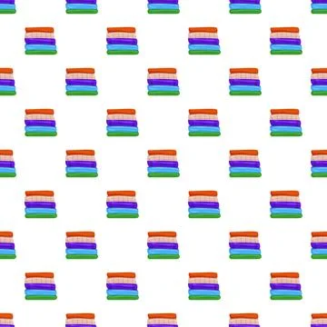 Colored folded laundry stacks seamless pattern background 스톡 일러스트