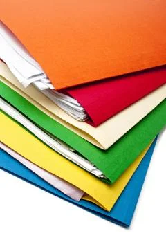 Colored folders Stock Photos
