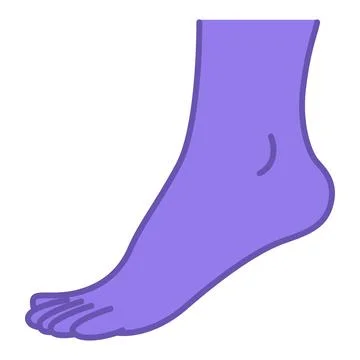 Colored Foot Icon. Vector Illustration. Medical. Human Lower Leg, Toes. Con.. Stock Illustration
