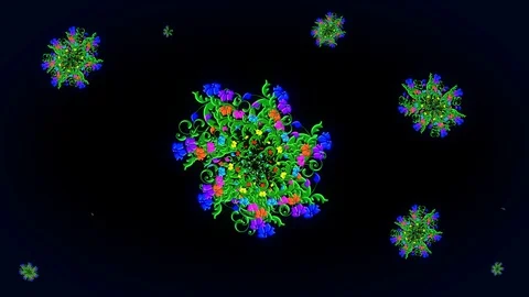 Colored footage with bright flower pattern Stock Footage 125810158