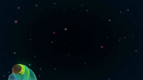Colored footage with bright fluid balls in the outer space Stock Footage 126498693