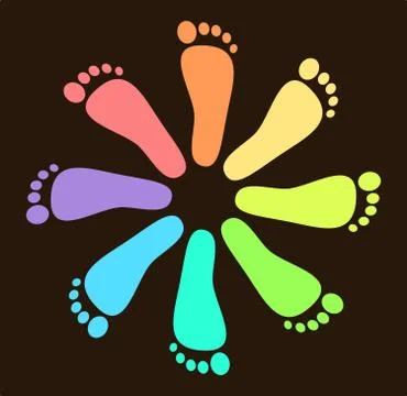 Colored footprint design Stock Illustration