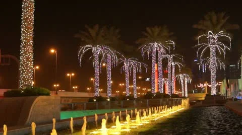 Colored Fountain Stock Footage 12435360