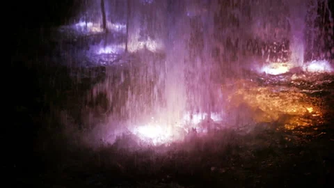 Colored Fountain Lights Stock Footage 92403045