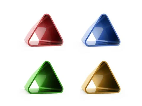 Colored four triangles isolated on white background Stock Illustration