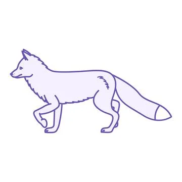 Colored Fox Icon. Vector Illustration. Predatory Mammal. Cute Fox With Fluf.. Stock Illustration
