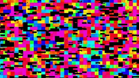 Colored fragments flicker on the screen. Glitches, artifacts and distortions Stock Footage 275246305