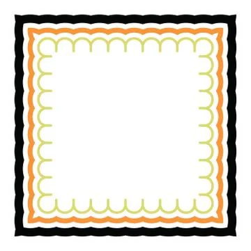 Colored frame, blank background vector design in black, orange, green colors. Stock Illustration