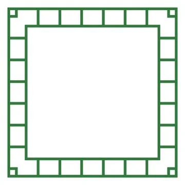 Colored frame, blank background vector design, green color. Illustrazione stock