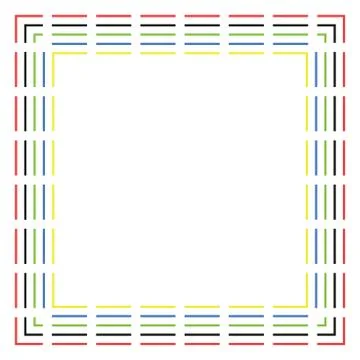 Colored frame, blank background vector design in red, black, green, blue, yel Stock-Illustration