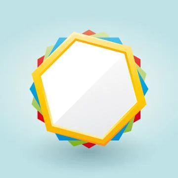 Colored frame in the shape of hexa Stock Illustration
