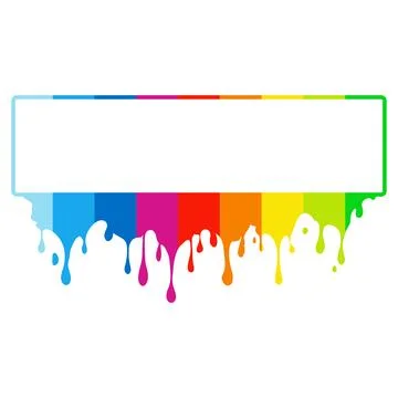 Colored frame sign with paint roller and brush design Stock Illustration