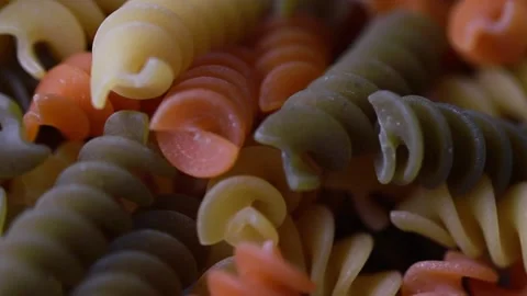 Colored fresh raw pasta close up Stock Footage 148332572