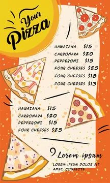 Colored front page of a pizza menu Vector Stock Illustration
