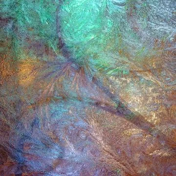 Colored frozen window, background (texture) Stock Photos
