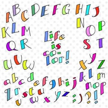 Colored funny font Stock Illustration