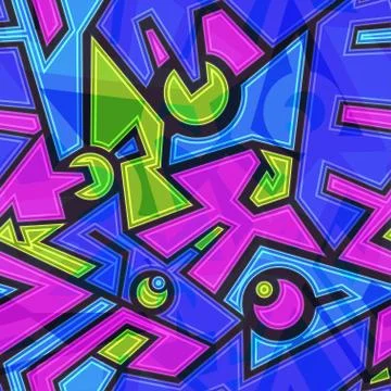 Colored future geometric seamless pattern Stock Illustration