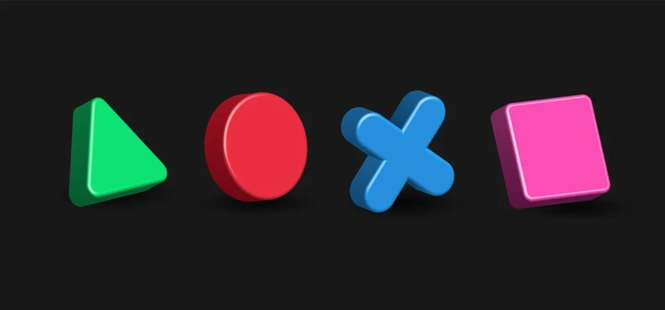 Colored game controller buttons Stock Illustration