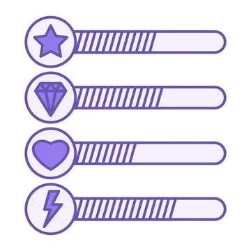 Colored Gaming Bars Icon. Vector Icon of Progress Indicators in Games. Comp.. Stock Illustration
