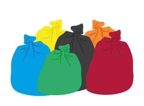 Colored garbage bag Stock Illustration
