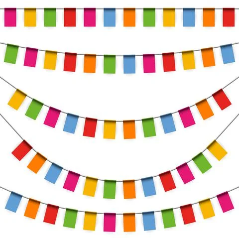 Colored garlands party background Stock Illustration