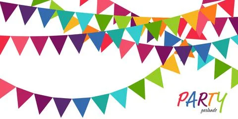 Colored garlands party background Stock Illustration