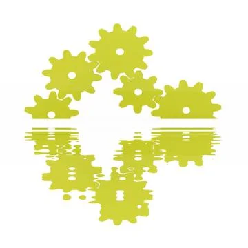 Colored gears concept rendered Stock Illustration