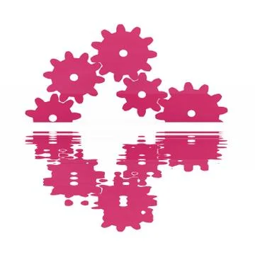 Colored gears concept rendered Stock Illustration