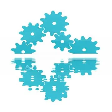Colored gears concept rendered Stock Illustration