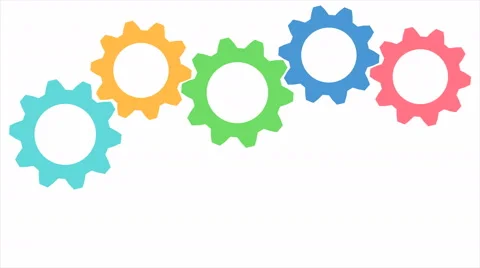 Colored Gears Moving Each Other. Stock Footage 67231816