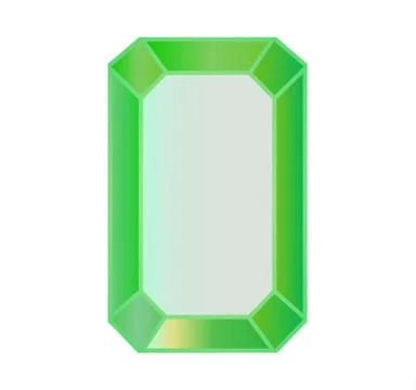 Colored gem stones, rectangular cut diamond Stock Illustration