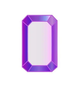 Colored gem stones, rectangular cut diamonds Stock Illustration