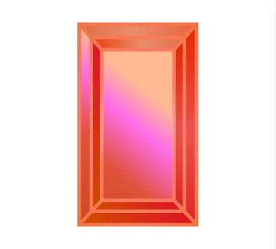 Colored gem stones, rectangular cut diamonds Stock Illustration