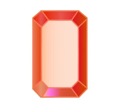 Colored gem stones, rectangular cut diamonds Stock Illustration