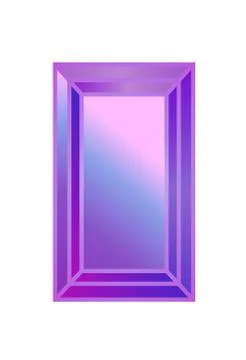 Colored gem stones, rectangular cut diamonds Stock Illustration