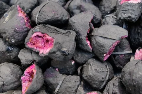 Colored gems on display Stock Photos