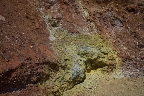 Colored geological formations in close-ups, Paliochori Beach, Paliochori, Stock Photos