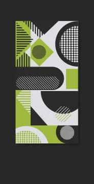Colored geometric forms abstract background banner modern graphic elements on Ilustración de archivo